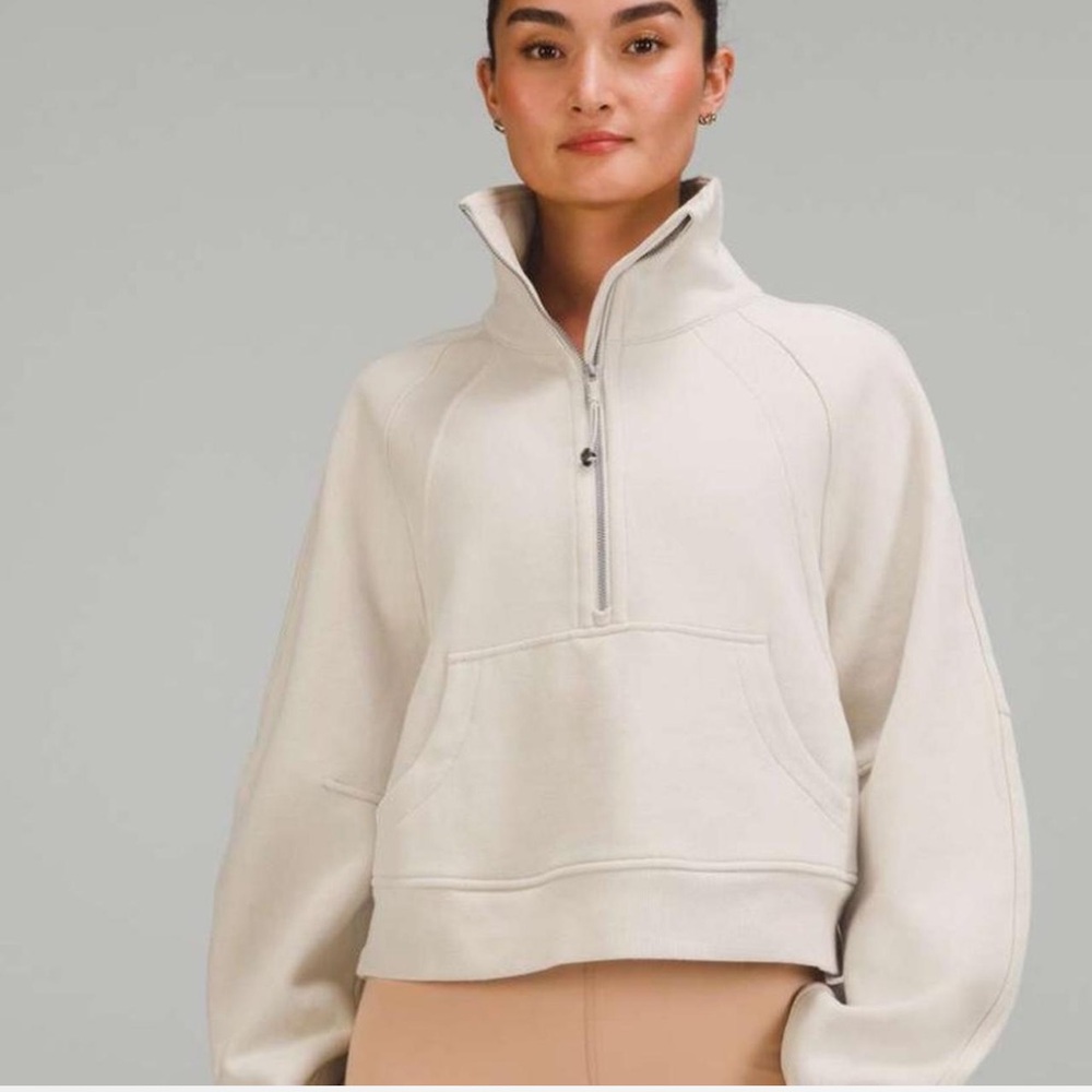 Lululemon Cream Half-Zip scuba